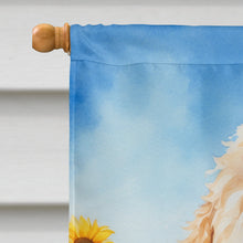 Load image into Gallery viewer, Goldendoodle in Sunflowers House Flag