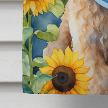 Load image into Gallery viewer, Goldendoodle in Sunflowers House Flag