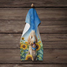 Load image into Gallery viewer, Goldendoodle in Sunflowers Kitchen Towel