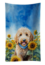 Load image into Gallery viewer, Goldendoodle in Sunflowers Kitchen Towel