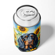 Load image into Gallery viewer, Gordon Setter in Sunflowers Can or Bottle Hugger