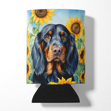 Load image into Gallery viewer, Gordon Setter in Sunflowers Can or Bottle Hugger