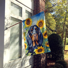 Load image into Gallery viewer, Gordon Setter in Sunflowers House Flag