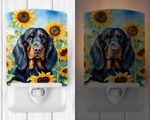 Load image into Gallery viewer, Gordon Setter in Sunflowers Ceramic Night Light