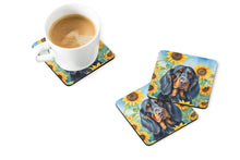 Load image into Gallery viewer, Gordon Setter in Sunflowers Coasters - Set of 4 Lightweight Foam, Absorbent Drink Coasters