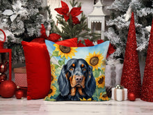 Load image into Gallery viewer, Gordon Setter in Sunflowers Throw Pillow - 14x14 Decorative Pillow – Art for Your Home &amp; Patio