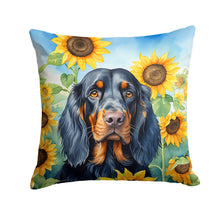 Load image into Gallery viewer, Gordon Setter in Sunflowers Throw Pillow