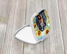 Load image into Gallery viewer, Gordon Setter in Sunflowers Compact Mirror – Stylish Purse Mirror with Artistic Covers
