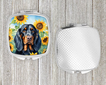 Load image into Gallery viewer, Gordon Setter in Sunflowers Compact Mirror – Stylish Purse Mirror with Artistic Covers