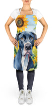 Load image into Gallery viewer, Great Dane in Sunflowers Apron – Artist-Designed Kitchen, BBQ &amp; Craft Apron