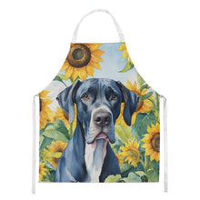 Load image into Gallery viewer, Great Dane in Sunflowers Apron – Artist-Designed Kitchen, BBQ &amp; Craft Apron