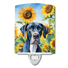 Load image into Gallery viewer, Great Dane in Sunflowers Ceramic Night Light