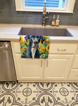 Load image into Gallery viewer, Great Dane in Sunflowers Kitchen Towel