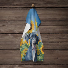 Load image into Gallery viewer, Great Dane in Sunflowers Kitchen Towel