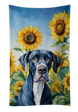 Load image into Gallery viewer, Great Dane in Sunflowers Kitchen Towel