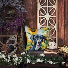 Load image into Gallery viewer, Great Dane in Sunflowers Throw Pillow