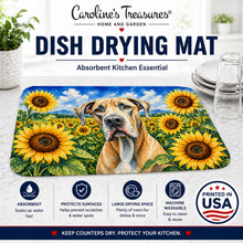 Load image into Gallery viewer, Great Dane in Sunflowers Dish Drying Mat Absorbent Dish Drying Mat Pad for Kitchen Counter Dish Drainer Mat for Countertop, 14 x 21", Multicolor