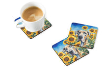 Load image into Gallery viewer, Great Dane in Sunflowers Coasters - Set of 4 Lightweight Foam, Absorbent Drink Coasters