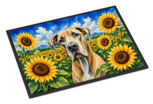 Load image into Gallery viewer, Great Dane in Sunflowers Doormat Front Door Mat Indoor Outdoor Rugs for Entryway, Non Slip Washable Low Pile, 24H X 36W
