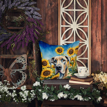 Load image into Gallery viewer, Great Dane in Sunflowers Throw Pillow - 14x14 Decorative Pillow – Art for Your Home &amp; Patio