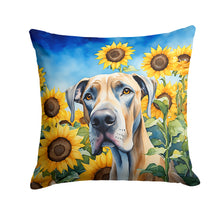 Load image into Gallery viewer, Great Dane in Sunflowers Throw Pillow