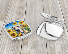 Load image into Gallery viewer, Great Dane in Sunflowers Compact Mirror – Stylish Purse Mirror with Artistic Covers