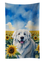 Load image into Gallery viewer, Great Pyrenees in Sunflowers Kitchen Towel