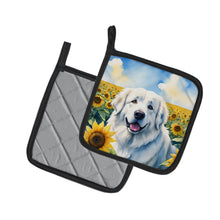 Load image into Gallery viewer, Great Pyrenees in Sunflowers Pot Holders - Set of 2 Decorative Kitchen Helpers | Made in the USA