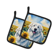 Load image into Gallery viewer, Great Pyrenees in Sunflowers Pot Holders - Set of 2 Decorative Kitchen Helpers | Made in the USA