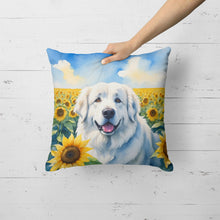 Load image into Gallery viewer, Great Pyrenees in Sunflowers Throw Pillow