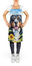 Load image into Gallery viewer, Greater Swiss Mountain Dog in Sunflowers Apron – Artist-Designed Kitchen, BBQ &amp; Craft Apron