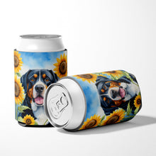 Load image into Gallery viewer, Greater Swiss Mountain Dog in Sunflowers Can or Bottle Hugger