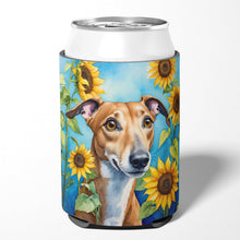 Load image into Gallery viewer, Greyhound in Sunflowers Can or Bottle Hugger