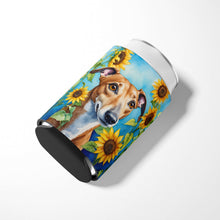 Load image into Gallery viewer, Greyhound in Sunflowers Can or Bottle Hugger