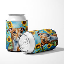 Load image into Gallery viewer, Greyhound in Sunflowers Can or Bottle Hugger