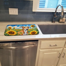 Load image into Gallery viewer, Greyhound in Sunflowers Dish Drying Mat Absorbent Dish Drying Mat Pad for Kitchen Counter Dish Drainer Mat for Countertop, 14 x 21", Multicolor