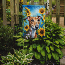 Load image into Gallery viewer, Greyhound in Sunflowers Garden Flag – Bright Dog-Themed Yard Decor