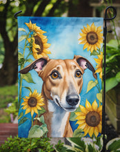 Load image into Gallery viewer, Greyhound in Sunflowers Garden Flag – Bright Dog-Themed Yard Decor