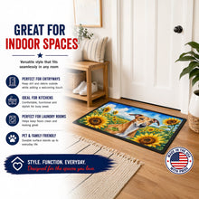 Load image into Gallery viewer, Greyhound in Sunflowers Doormat Front Door Mat Indoor Outdoor Rugs for Entryway, Non Slip Washable Low Pile, 24H X 36W