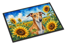 Load image into Gallery viewer, Greyhound in Sunflowers Doormat Front Door Mat Indoor Outdoor Rugs for Entryway, Non Slip Washable Low Pile, 24H X 36W