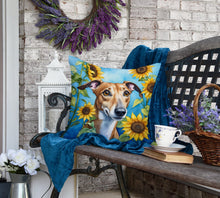 Load image into Gallery viewer, Greyhound in Sunflowers Throw Pillow