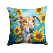 Load image into Gallery viewer, Greyhound in Sunflowers Throw Pillow