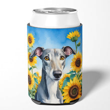 Load image into Gallery viewer, Greyhound in Sunflowers Can or Bottle Hugger