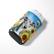 Load image into Gallery viewer, Greyhound in Sunflowers Can or Bottle Hugger