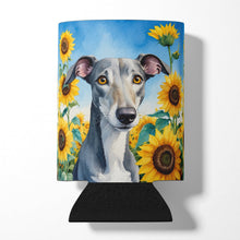 Load image into Gallery viewer, Greyhound in Sunflowers Can or Bottle Hugger