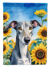 Load image into Gallery viewer, Greyhound in Sunflowers House Flag