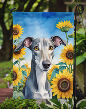Load image into Gallery viewer, Greyhound in Sunflowers Garden Flag – Bright Dog-Themed Yard Decor