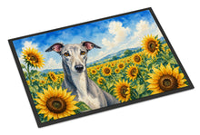 Load image into Gallery viewer, Greyhound in Sunflowers Doormat Front Door Mat Indoor Outdoor Rugs for Entryway, Non Slip Washable Low Pile, 24H X 36W