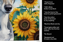 Load image into Gallery viewer, Greyhound in Sunflowers Kitchen Towel