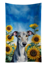 Load image into Gallery viewer, Greyhound in Sunflowers Kitchen Towel